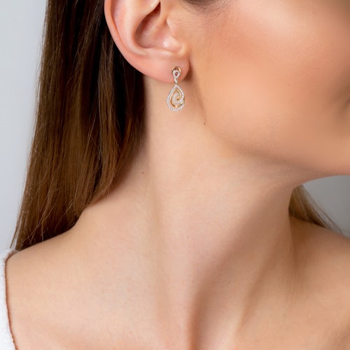 Kolczyki łezki Savicki: złote, diamenty